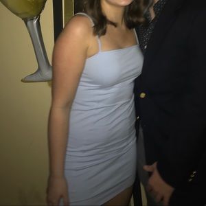Light blue bodycon dress